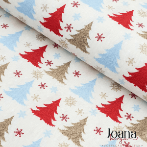 TECIDO NATAL - 0,50 x 1,40 cm WINTER ÁRVORES DE NATAL