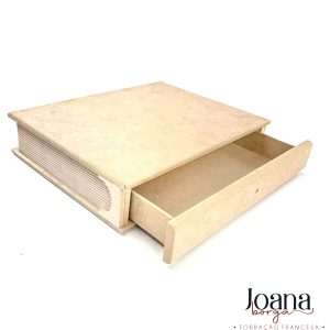 CAIXA LIVRO C/ GAVETA M 26x20x5,5 cm