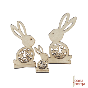 ENFEITE DE BALCÃO FAMILIA 3 (Coelhos Vazados)