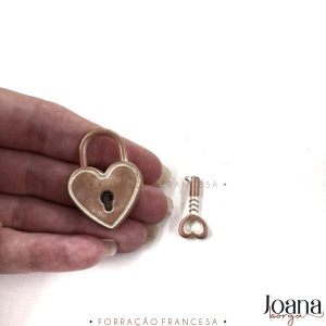 CADEADO CORAÇÃO - ROSÊ PEROLA