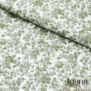 TECIDO VERDE SECRET GARDEN ROSAS PROVENÇAL (MV042C02)