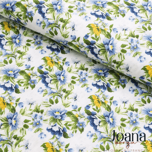 Tecido Deep White Floral 0,50x1,40 cm