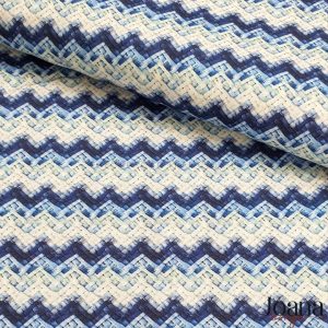 TECIDO AZUL ESTAMPA PONTO CROCHÉ 3D - ALGODÃO DIGITAL 0,50X1,50 CM - 3 D