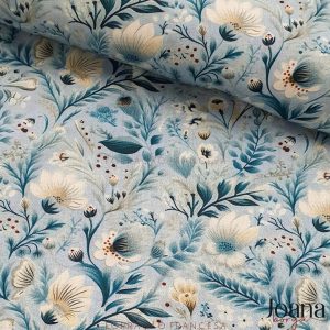 TECIDO 3D FLORES AZUIS - ALGODÃO DIGITAL 0,50X1,50 CM - 3 D