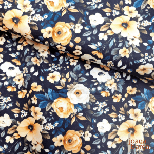 TECIDO DIGITAL FLORAL 01 (COLEÇÃO ORANGE NAVY)