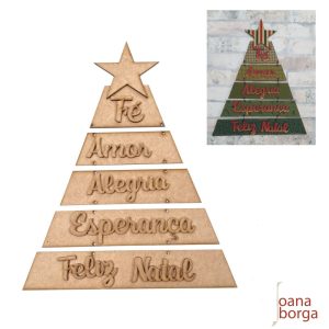 PLACA ARVORE PALAVRAS NATAL