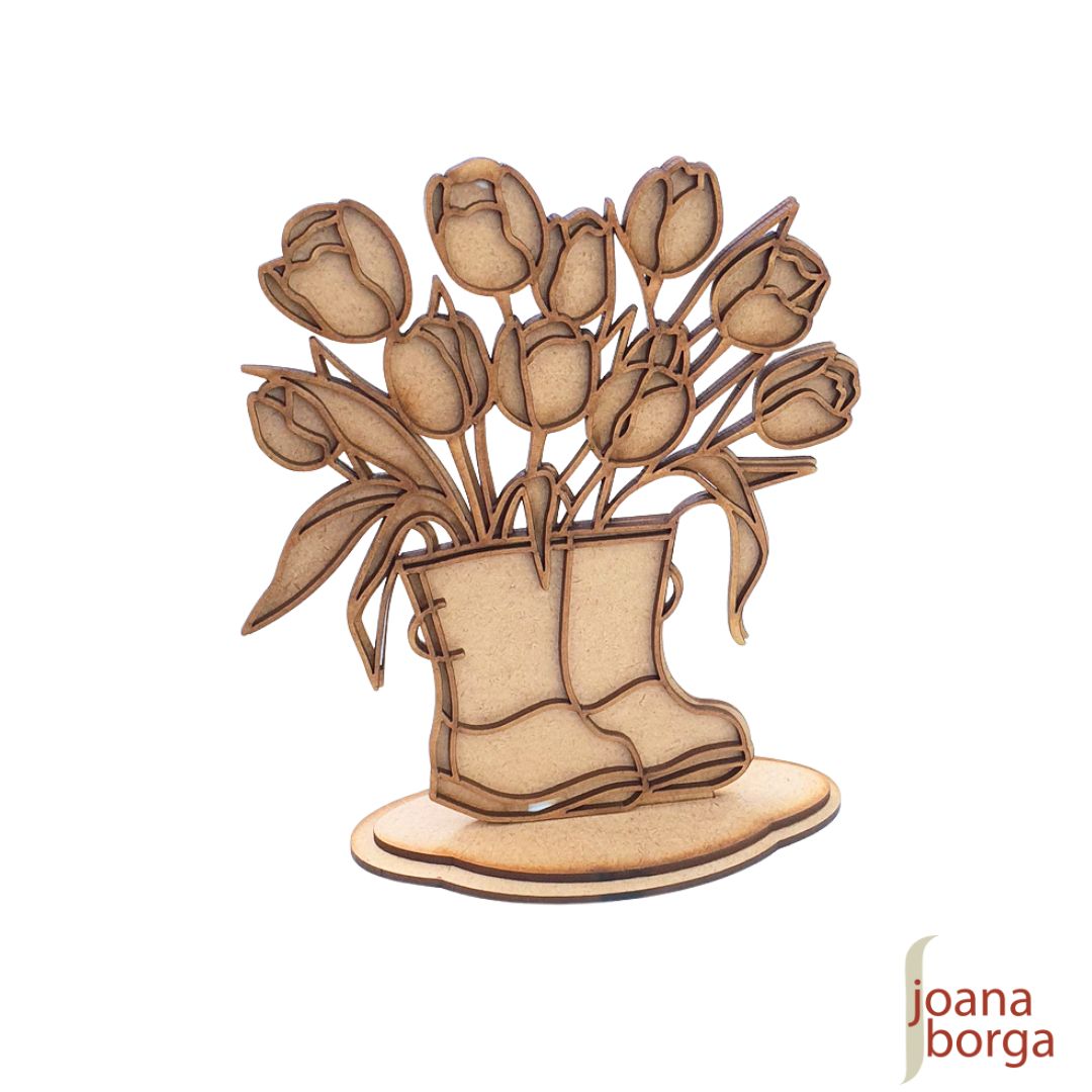 ENFEITE BALCÃO BOTA COM FLORES