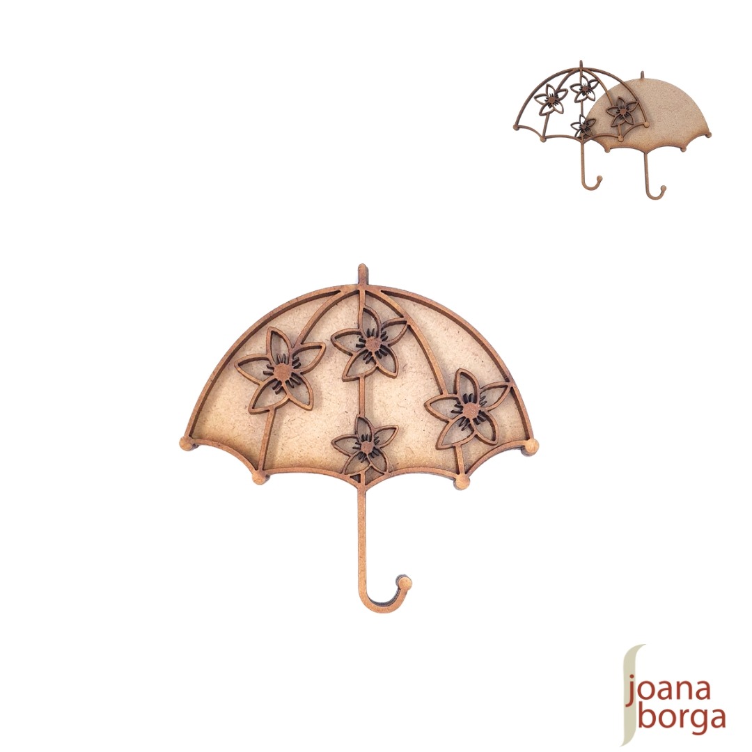 APLIQUE FLORES NO GUARDA CHUVA – 8,5×8,5cm