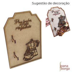 PLACA CAFÉ BULE E XICARA