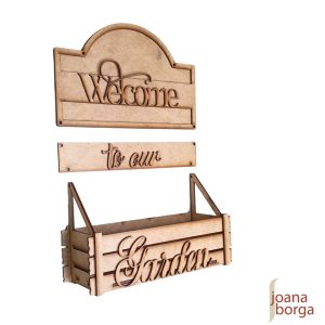 PLACA GARDEN COM FLOREIRA