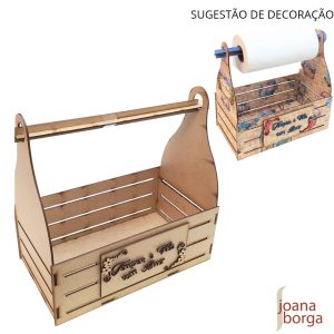 PORTA ROLO DE PAPEL TOALHA COM CAIXOTE