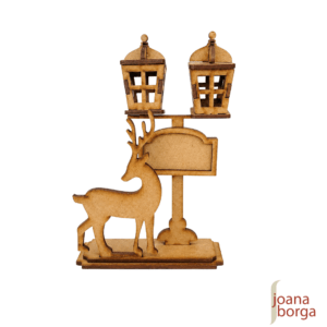 POSTE DE BALCÃO COM RENAS + 2 LUMINÁRIAS
