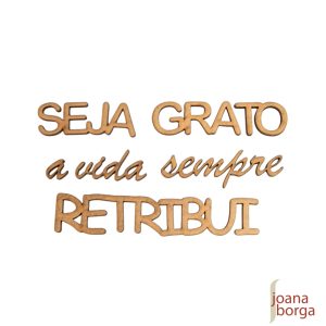 SEJA GRATO A VIDA SEMPRE RETRIBUI