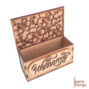 FLOREIRA CACHEPOT BASE QUADRADA FLORES com FRASE