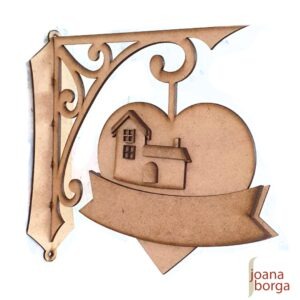 PLACA MÃO FRANCESA CORAÇÃO CASINHA