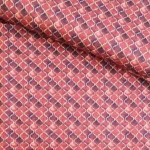 TECIDO ARABESCO VERMELHO DOURADO