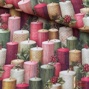 TECIDO VELAS DE NATAL ROSA