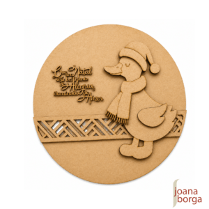 PLACA REDONDA GANSO DE NATAL - KIT MDF