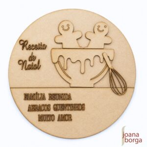 RECEITA DE NATAL PLACA BISCOITO DE GENGIBRE - KIT MDF