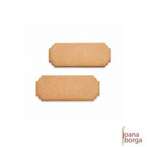 PLACA TAG RETANGULAR COM CANTOS DECORADOS estreita