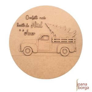 PLACA CAMINHONETE - PICKUP NATAL COM FRASE