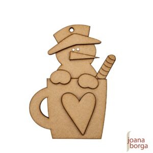 BONECO DE NEVE NA CANECA - Aplique com sobreposição