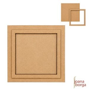 QUADRO PLACA QUADRADA COM MOLDURA SOBREPOSTA