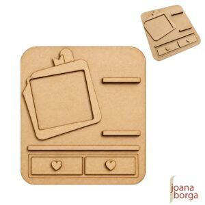 QUADRO PLACA POLAROIDE com apliques sobrepostos