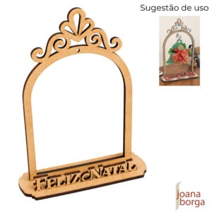 ARCO DE BALCÃO COM ARABESCO E FRASE FELIZ NATAL - SUPORTE - MDF 6MM